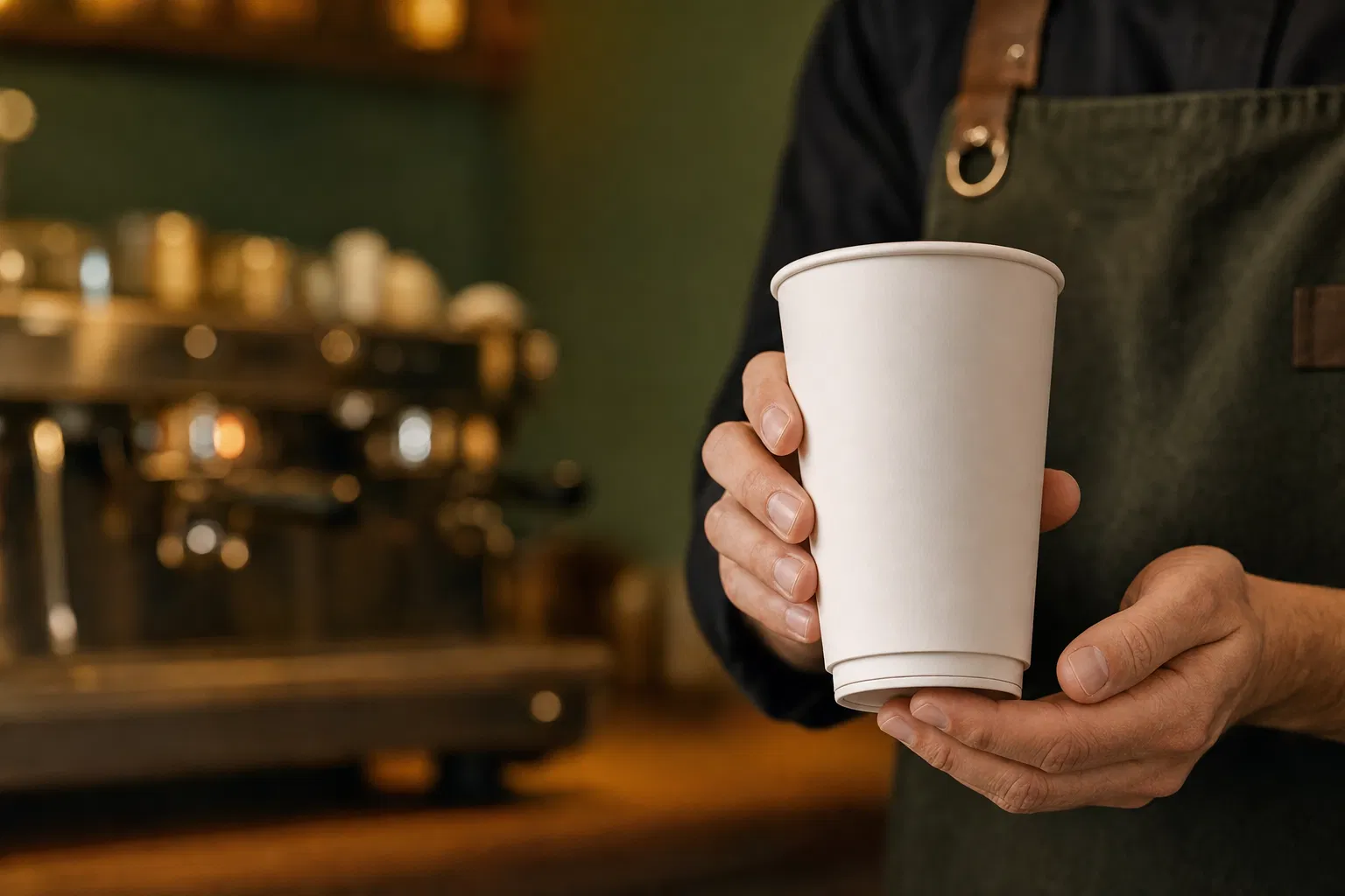 Aqueous coated paper cups — no plastic film, recyclable packaging by CupsPak