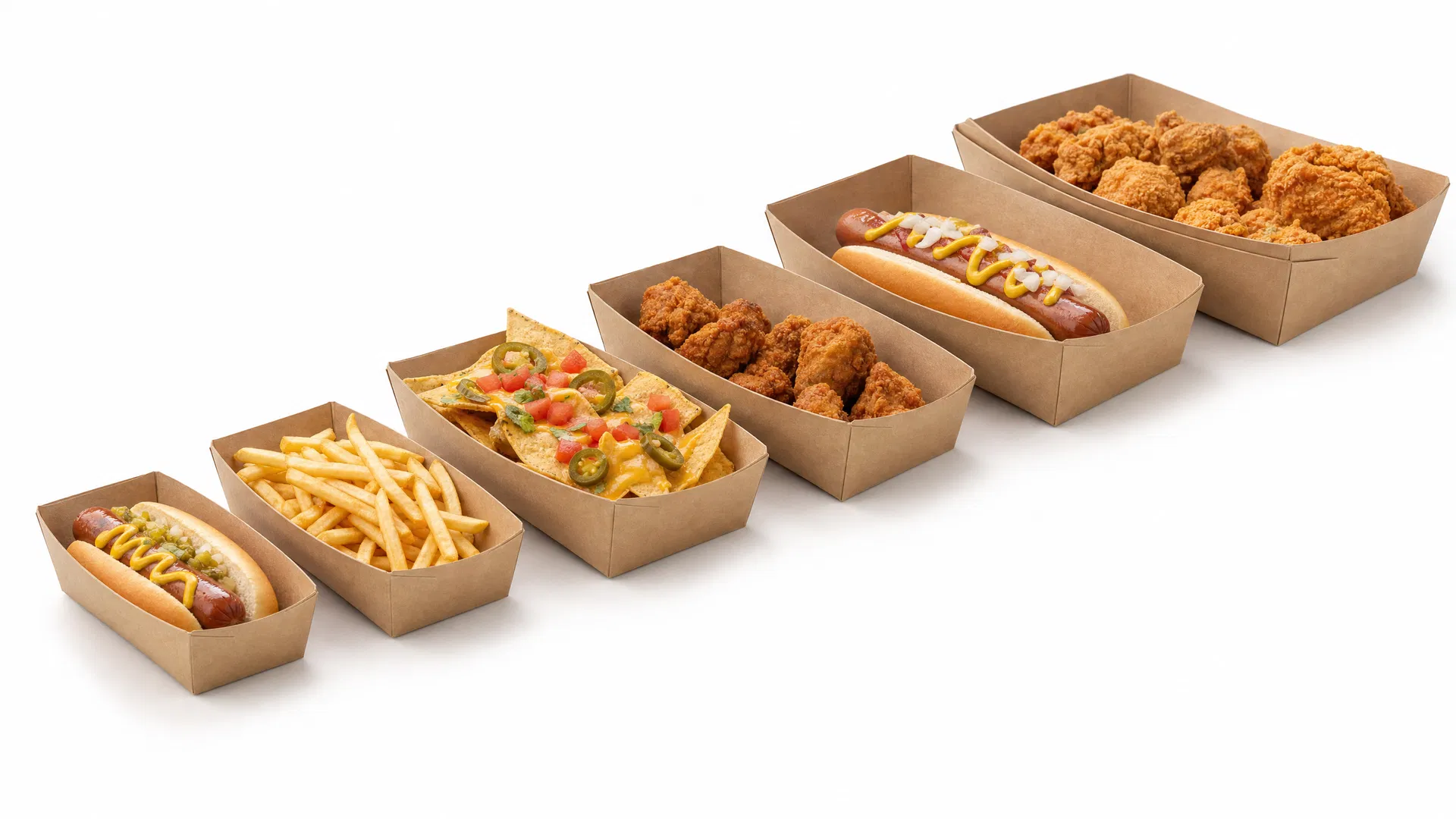 Paper Food Trays for restaurants — Fries, snacks, street food
