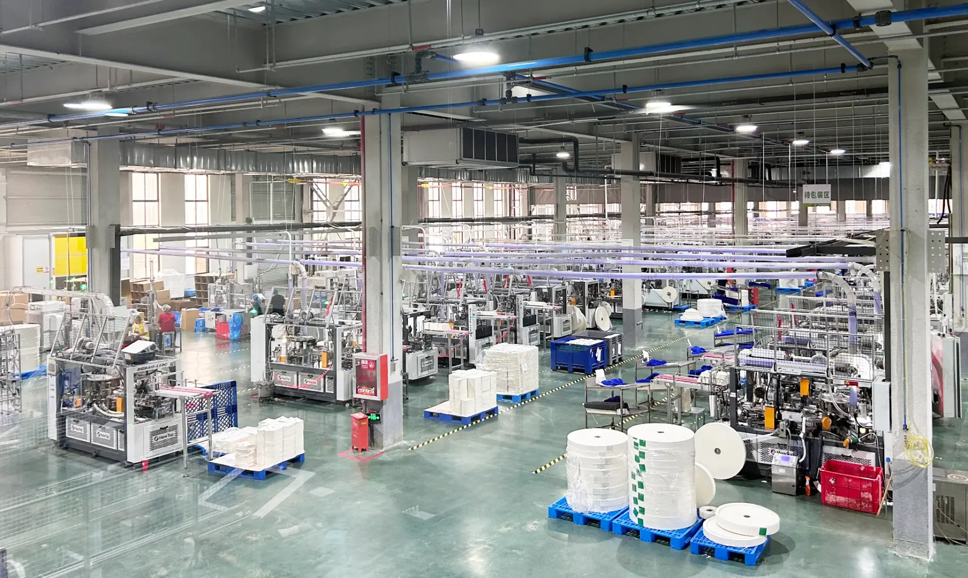 CupsPak paper cup production facility — automated high-speed forming lines with 120+ machines