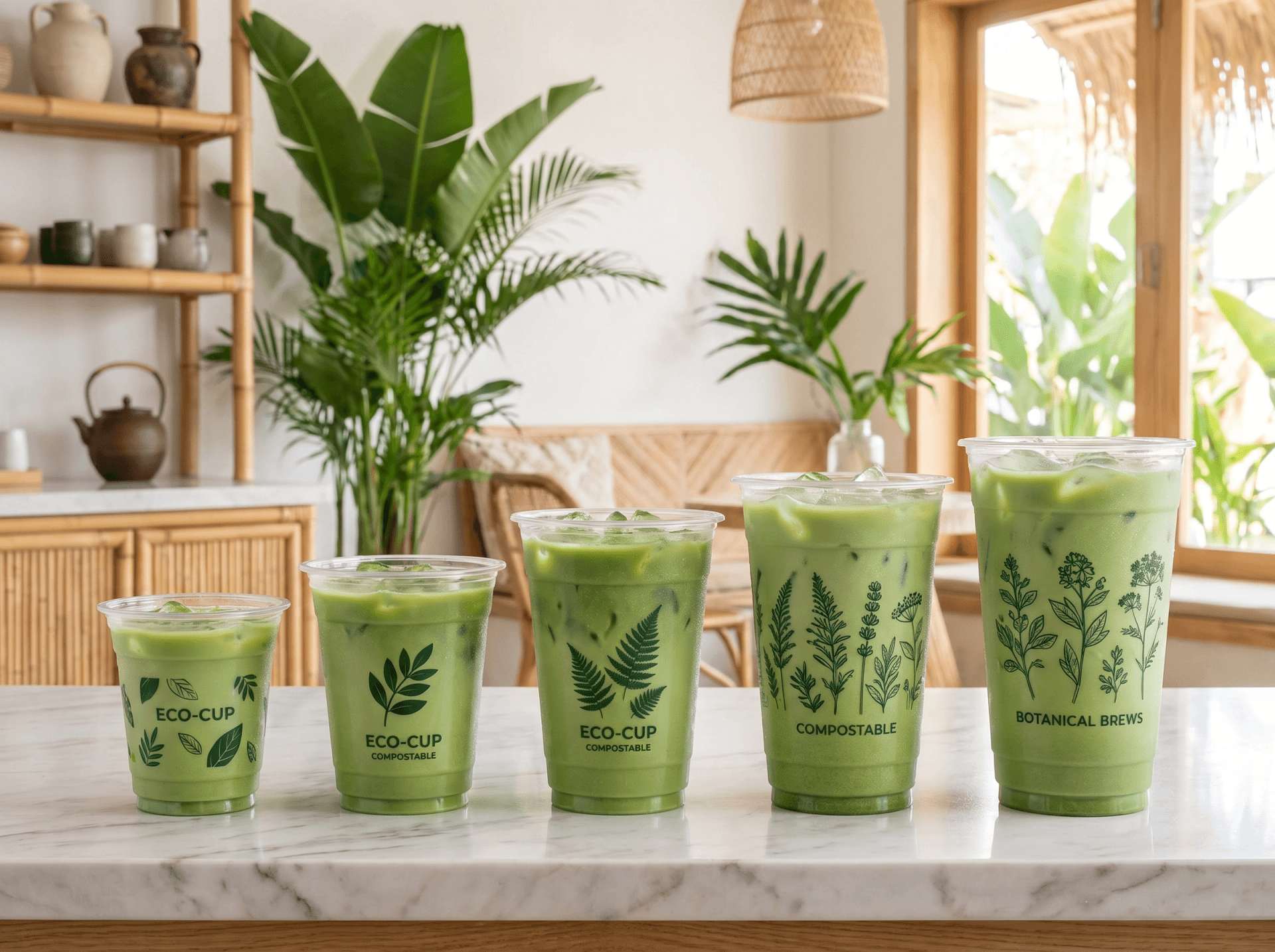 PLA compostable cups product line with certification-ready specifications, CupsPak