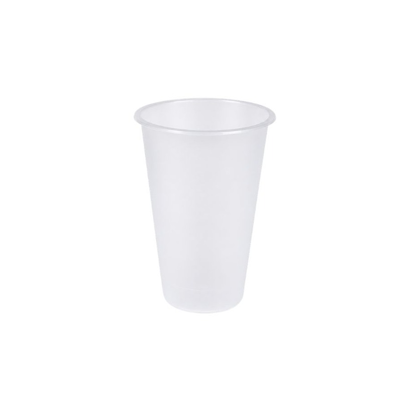 16oz frosted PP bubble tea cup 500ml matte finish 90mm custom logo printing wholesale