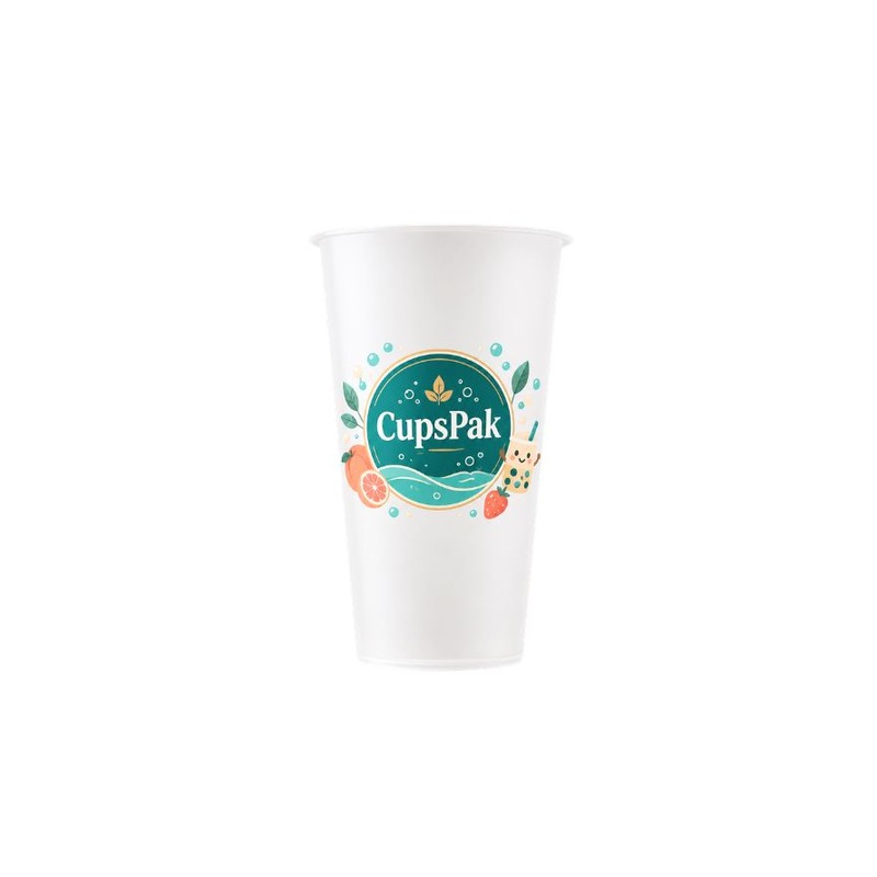 16oz offset printed frosted PP bubble tea cup 500ml custom logo 6-color printing 90mm wholesale